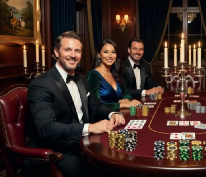 Elegancko przygotowany stół pokerowy w restauracji