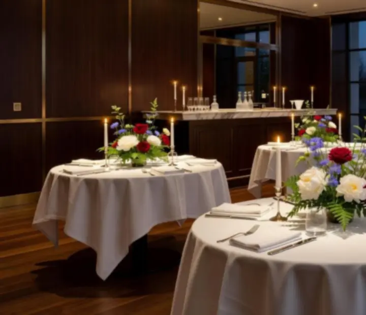 Elegancka restauracja przygotowana na wieczorne wydarzenie w Polvera Stino